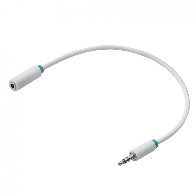 Greenconnect Удлинитель аудио 0.25m jack 3,5mm/jack 3,5mm белый, зеленая окантовка, ультрагибкий, 28AWG, M/F, Premium GCR-STM1662-0.25m, экран, стерео Greenconnect mini jack 3.5 mm (m) - mini jack 3.5 mm (f) 0.25м