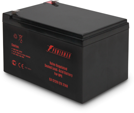 Батарея POWERMAN Battery CA12120, напряжение 12В, емкость 12Ач,макс. ток разряда 180А, макс. ток заряда 3.6А, свинцово-кислотная типа AGM, тип клемм F2, Д/Ш/В 151/98/94, 3.6 кг. Powerman CA12120/UPS