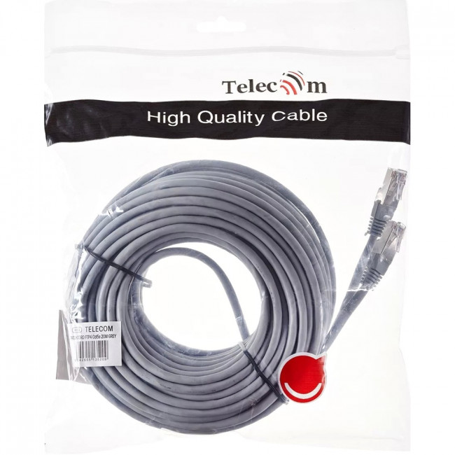 Патчкорд литой Telecom  FTP кат.5e 20m VCOM NA102-FTP-C5E-20M