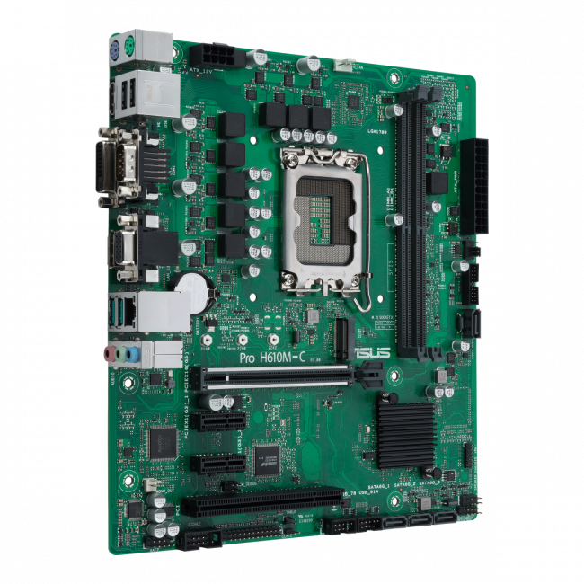Материнская плата ASUS PRO H610M-C-CSM — для бизнеса и офиса Материнская плата ASUS PRO H610M-C-CSM — для бизнеса и офиса