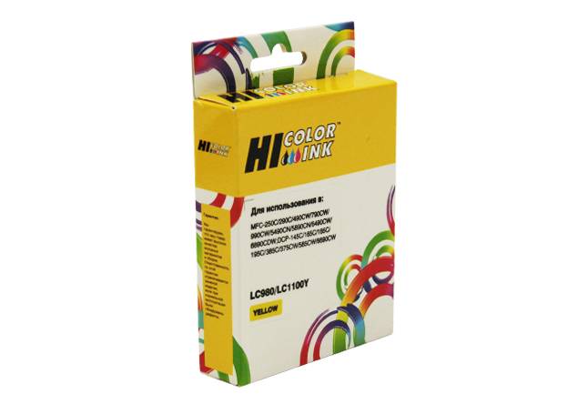 Картридж Hi-Black (HB-LC1100Y/LC980Y) для Brother DCP-145C/195C/MFC-165C/MFC-250C, Y — для бизнеса и офиса