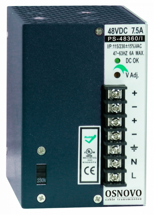 Блок питания OSNOVO PS-48360/I — для бизнеса и офиса Блок питания OSNOVO PS-48360/I — для бизнеса и офиса