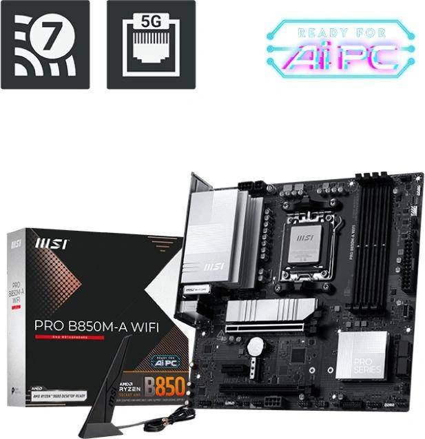 Материнская плата MSI PRO B850M-A WIFI — для бизнеса и офиса