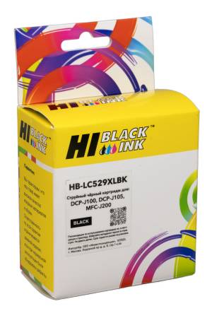 Картридж Hi-Black (LC529XLBK) для Brother  DCPJ100/105/MFCJ200, BK