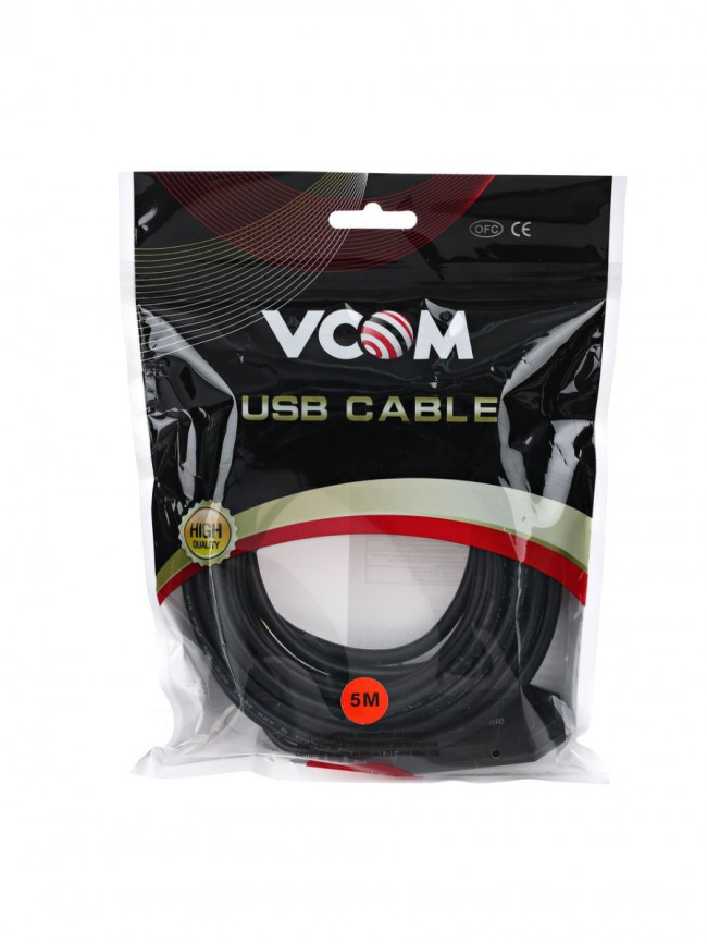 Кабель-адаптер USB3.0-repeater, удлинительный активный <Am-->Af> 5м VCOM <CU827> VCOM USB 2.0 Type-AM - USB 2.0 Type-AF 5м
