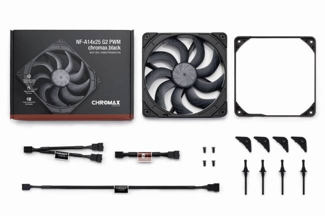 Кулер для корпуса Noctua NF-A14x25 G2 PWM chromax.black.swap — для бизнеса и офиса Кулер для корпуса Noctua NF-A14x25 G2 PWM chromax.black.swap — для бизнеса и офиса