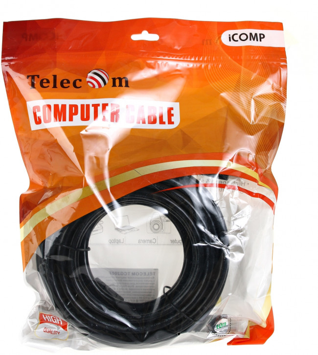 Кабель HDMI-19M --- HDMI-19M ver 2.0+3D/Ethernet,2 фильтра 10m Telecom <TCG200F-10M> Telecom HDMI (m) - HDMI (m) 10м — для бизнеса и офиса