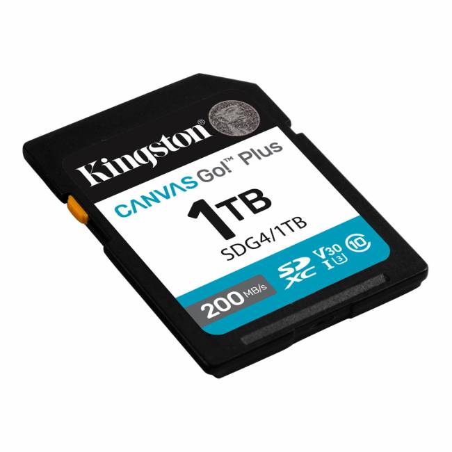 Карта памяти Kingston 1TB SDXC Canvas Go Plus 1TB SDXC Canvas Go Plus Gen4 200MB/s C10 UHS-I U3 V30 Kingston SDG4/1TB — для бизнеса и офиса