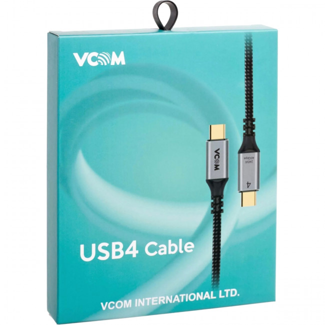 Кабель USB4 TypeC(M)--TypeC(M), 5K@60Hz, 40GBps, PD 240W, 5A, VCOM, 1.2м <CU541M-1.2M> Кабель VCOM USB Type-C M/USB Type-C M (CU541M-1.2M)