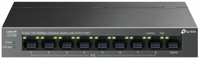 Коммутатор TP-Link LS109P — для бизнеса и офиса Коммутатор TP-Link LS109P — для бизнеса и офиса