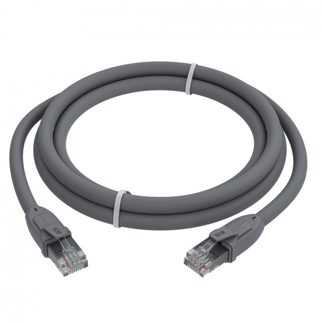 GCR Патч-корд прямой 7.5m UTP кат.6, серый, 24 AWG, ethernet high speed, RJ45, T568B, GCR-52596 Greenconnect RJ45(m) - RJ45(m) Cat.6 UTP  7.5м серый — для бизнеса и офиса