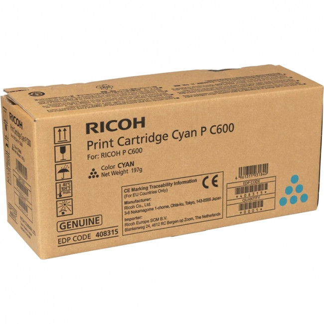 Тонер тип P C600 голубой (12К) Ricoh 408315 — для бизнеса и офиса