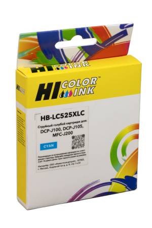 Картридж Hi-Black (LC525XLC) для Brother DCPJ100/105/MFCJ200, С