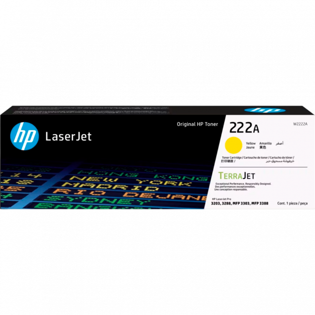 Тонер-картридж HP Тонер-картридж 222A Yellow W2222A — для бизнеса и офиса Тонер-картридж HP Тонер-картридж 222A Yellow W2222A — для бизнеса и офиса
