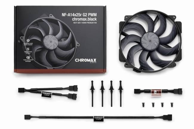 Кулер для корпуса Noctua NF-A14x25r G2 PWM chromax.black.swap — для бизнеса и офиса