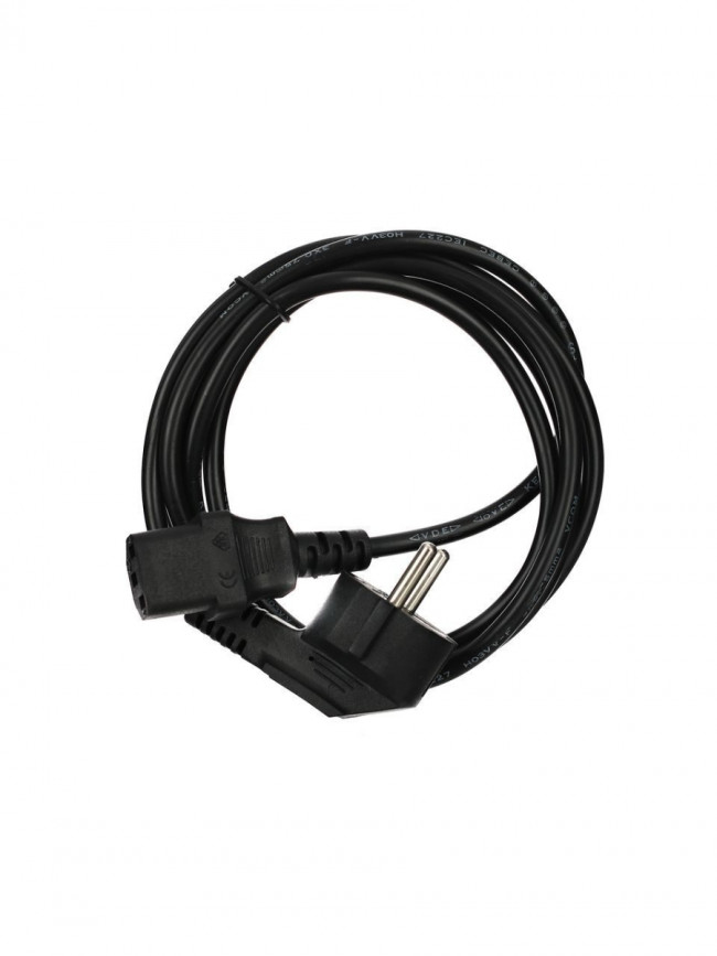 Кабель компьютер --> розетка 220V ( угловая Евровилка) <VDE> 3G*0,75mm2 VCOM <CE021-CU0.75-1.8> 1,8м VCOM CE021-CU0.75-1.8M