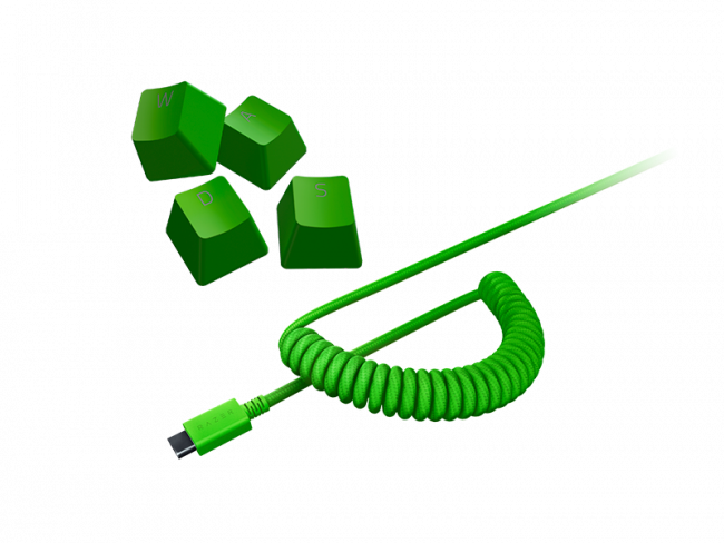 Колпачки и кабель клавиатуры Razer PBT Keycap + Coiled Cable Upgrade Set, Green (US/UK) Razer RC21-01490700-R3M1 — для бизнеса и офиса