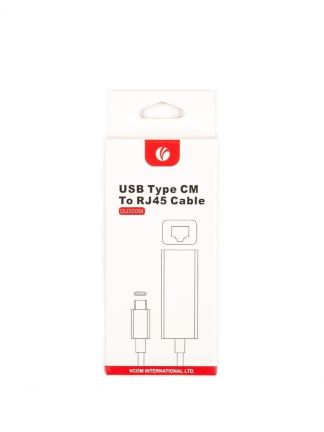 Кабель-переходник USB 3.1 Type-C -->RJ-45 1000Mbps Ethernet, Aluminum Shell, 0.15м VCOM <DU320M> VCOM DU320M