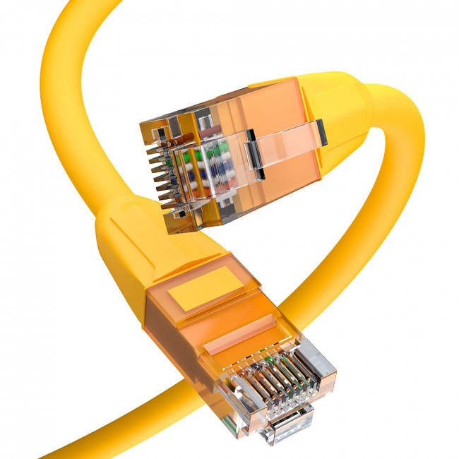 GCR Патч-корд прямой 1.0m LSZH UTP кат.6, желтый, 24 AWG, литой без фиксатора, ethernet high speed, RJ45, T568B Greenconnect RJ45(m) - RJ45(m) Cat. 6 U/UTP LSZH 1м