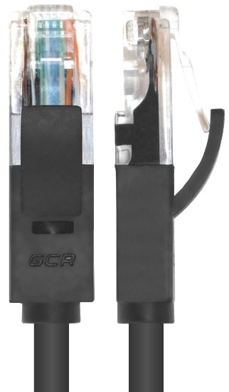 Greenconnect Патч-корд прямой 0.2m UTP кат.5e, черный, позолоченные контакты, 24 AWG, литой, GCR-LNC06-0.2m, ethernet high speed 1 Гбит/с, RJ45, T568B Greenconnect RJ45(m) - RJ45(m) Cat. 5e U/UTP PVC 0.2м чёрный — для бизнеса и офиса
