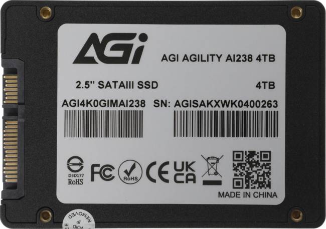 Накопитель SSD AGI TECHNOLOGY CO., LTD AGI4K0GIMAI238 — для бизнеса и офиса