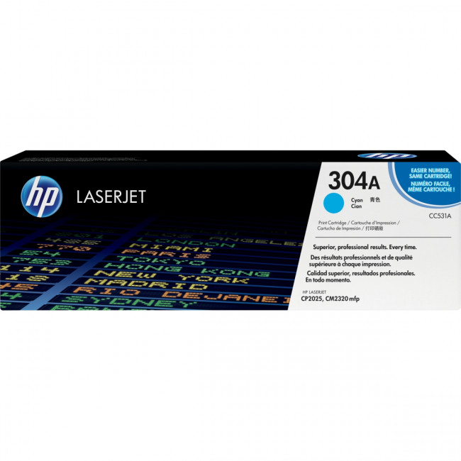 Тонер-картридж HP 304A Cyan Color LaserJet Print Cartridge (CC531A)