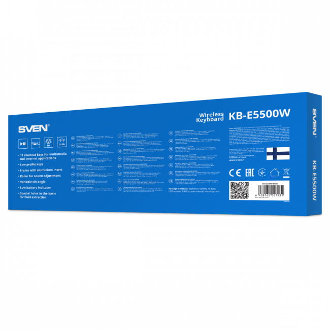 Беспроводная клавиатура SVEN KB-E5500W (2,4 GHz, 115кл.) Sven SV-021931