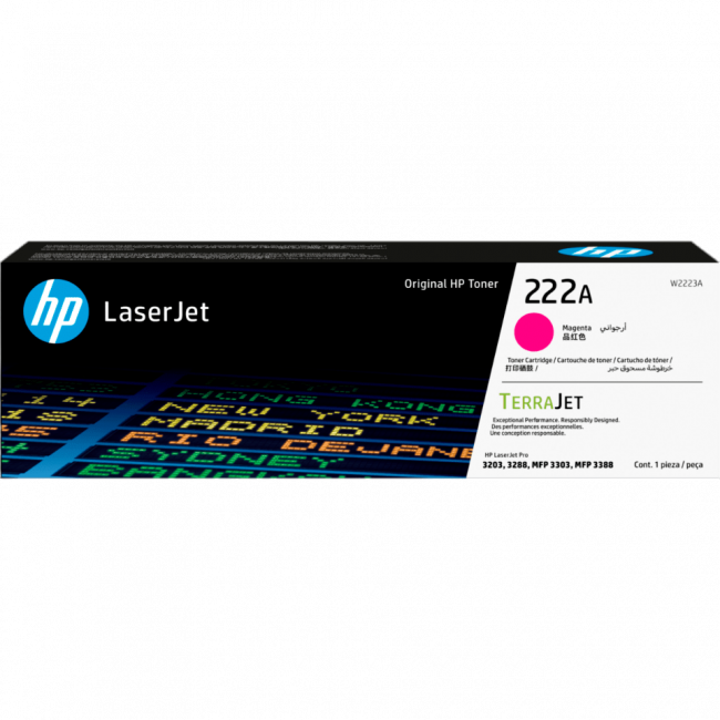 Тонер-картридж HP Тонер-картридж 222A Magenta W2223A — для бизнеса и офиса Тонер-картридж HP Тонер-картридж 222A Magenta W2223A — для бизнеса и офиса