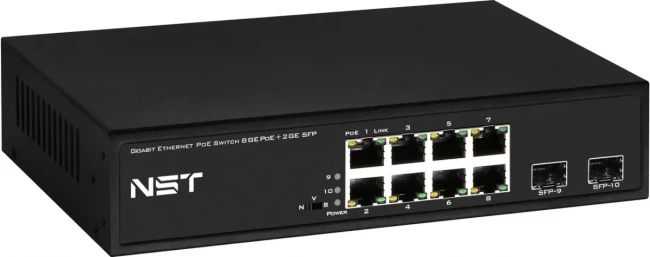 PoE коммутатор Fast Ethernet NST NS-SW-8G2G-P