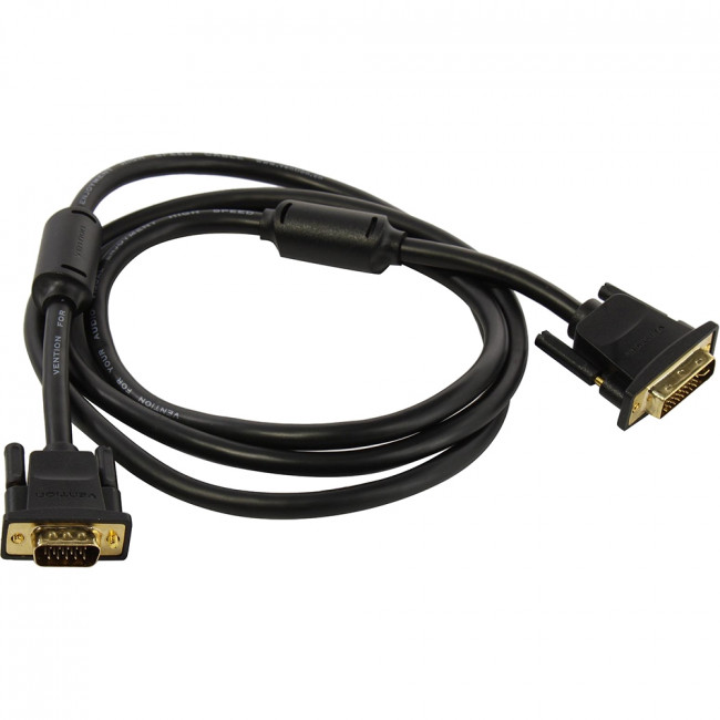 Кабель Vention DVI-I Dual link 24+5M/VGA 15M с ферритовым фильтром - 1.5м. Кабель Vention DVI-I(m)/VGA(m) - 1.5 м (EACBG) Кабель Vention DVI-I Dual link 24+5M/VGA 15M с ферритовым фильтром - 1.5м. Кабель Vention DVI-I(m)/VGA(m) - 1.5 м (EACBG)