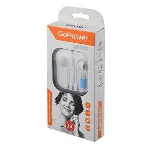 Наушники вставные GoPower GPHP10 Lightning (m) белый GoPower GPHP10