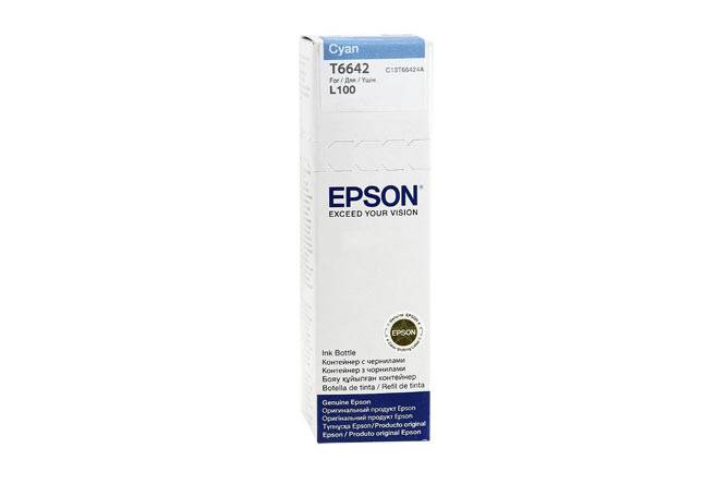 Чернила Epson L100/110/200/210/300/355/550/555 (O) C13T66424A/C13T664298, cyan, 70ml — для бизнеса и офиса