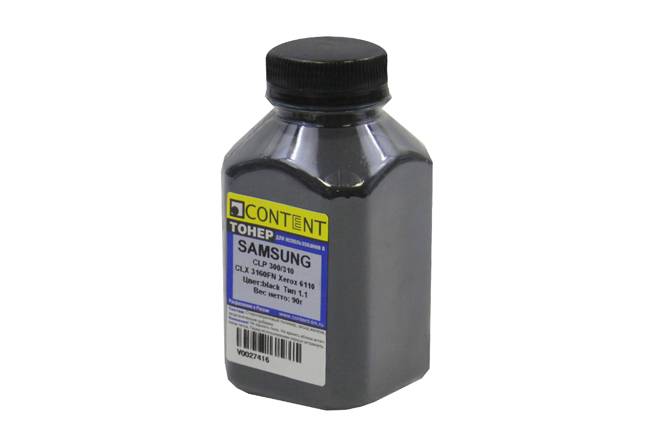 Тонер Content для Samsung CLP-300, Тип 1.1, Bk, 90 г, банка — для бизнеса и офиса