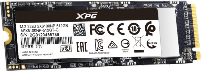 Твердотельный накопитель XPG SX8100 ASX8100NP-512GT-C — для бизнеса и офиса