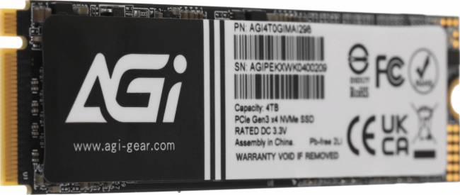 Накопитель SSD AGI TECHNOLOGY CO., LTD AGI4T0GIMAI298 — для бизнеса и офиса