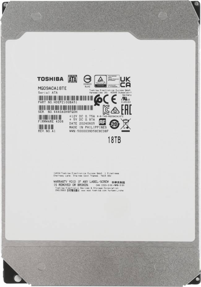 Жесткий диск Toshiba MG09ACA18TE — для бизнеса и офиса