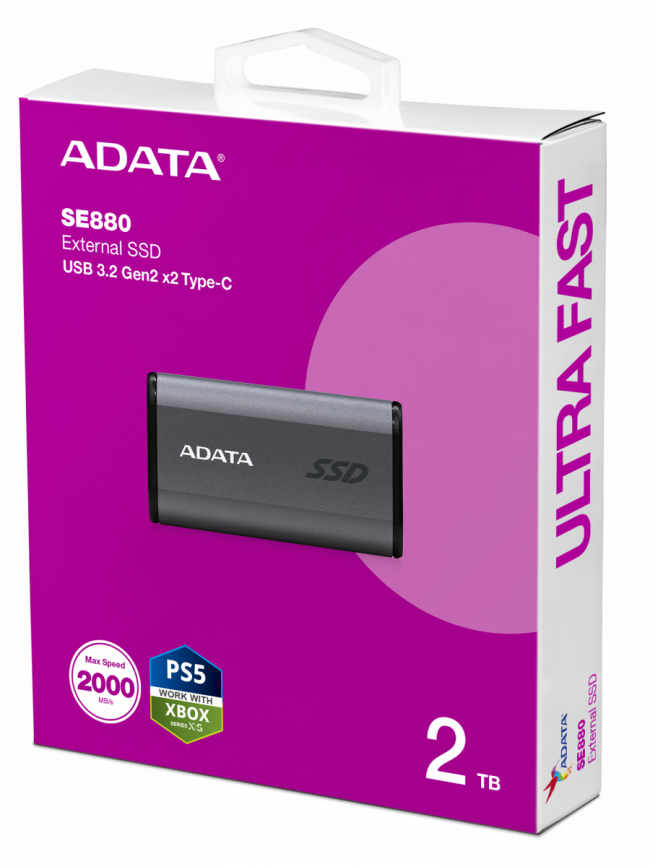 Твердотельный накопитель ADATA SSD SE880 2 ТБ (AELI-SE880-2TCGY) — для бизнеса и офиса