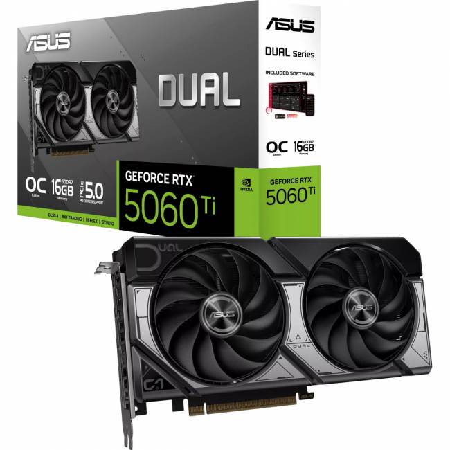 Видеокарта ASUS DUAL-RTX5060TI-O16G — для бизнеса и офиса