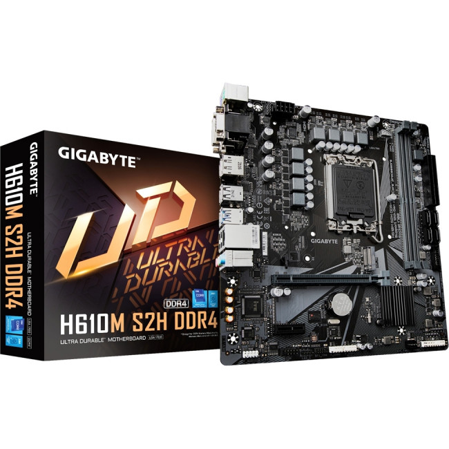 Материнская плата Gigabyte H610M S2H DDR4 — для бизнеса и офиса Материнская плата Gigabyte H610M S2H DDR4 — для бизнеса и офиса