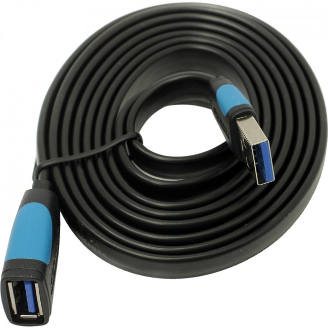 Кабель-удлинитель Vention USB 3.0 AM/AF - 1,5м плоский Кабель-удлинитель Vention USB 3.0 AM/AF - 1.5 м (VAS-A13-B150) — для бизнеса и офиса