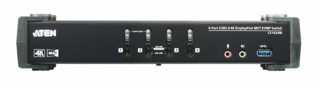 4-портовый, USB 3.0, DisplayPort, KVMP-коммутатор с поддержкой 4K ATEN CS1924M — для бизнеса и офиса