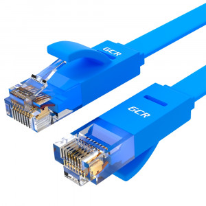 GCR Патч-корд PROF плоский прямой 7.5m, UTP медь кат.6, синий, 30 AWG, GCR-LNC621-7.5m ethernet high speed 10 Гбит/с, RJ45, T568B Greenconnect GCR-LNC621-7.5m