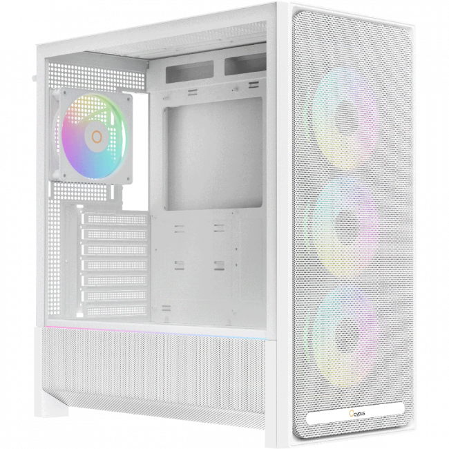 Корпус ПК без блока питания Ocypus Delta-C70-WHG400XX-GL — для бизнеса и офиса