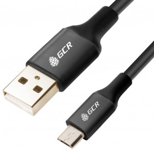 Greenconnect Кабель 3A 1.5m USB 2.0 для Samsung, GOLD, ОS Android, AM/microB 5pin, черный, AL корпус черный, черный ПВХ, 28/22 AWG, поддержка функции быстрой зарядки, GCR-51180 Greenconnect  USB 2.0 Type-AM - microUSB 2.0 (m) 1.5м
