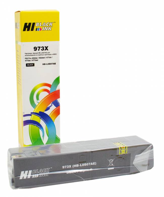Картридж Hi-Black (L0S07AE) для HP PW Pro477dw/452dw 973X, BK — для бизнеса и офиса