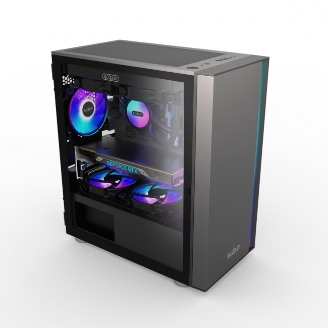 Корпус без блока питания PcCooler LM300 ARGB BK — для бизнеса и офиса