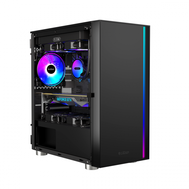 Корпус без блока питания PcCooler LM300 ARGB BK — для бизнеса и офиса