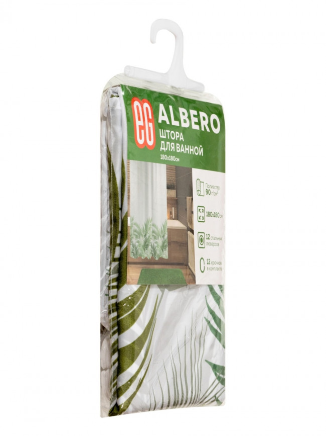 Штора для ванной Штора для ванной Albero, 180x180 см