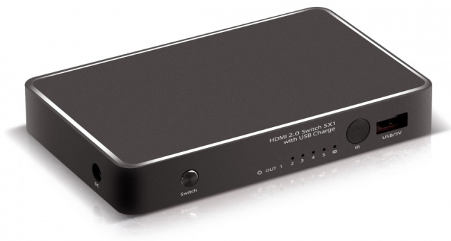 Greenconnect Переключатель HDMI V2.0 +USB Charge 5 к 1 серия Greenline Greenconnect Переключатель Greenline HDMI V2.0 +USB Charge 5 к 1 — для бизнеса и офиса