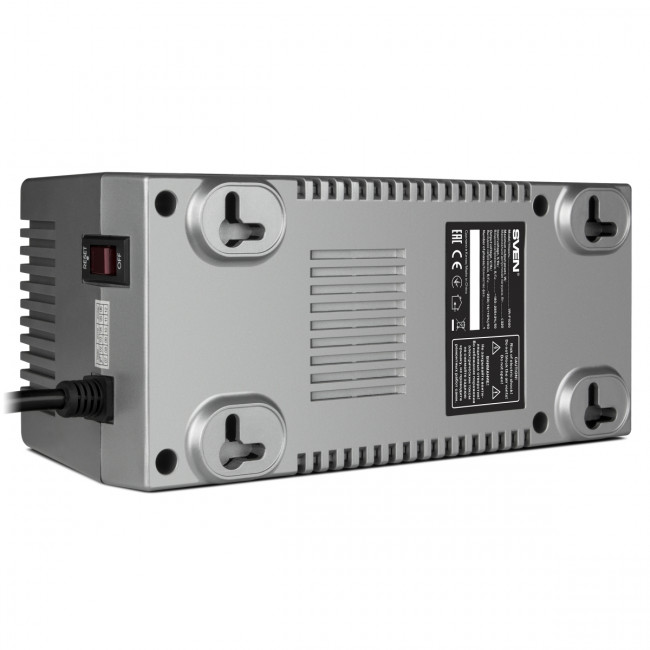 Автоматический стабилизатор напряжения SVEN  VR-F1000 (320Вт,Вх.185V-285В, 4 розетки CEE7/4(2 розетки со стабилизацией, 2 розетки сетевой фильтр), вых.230В, пластиковый корпус, серебряный цвет) Sven SV-018818